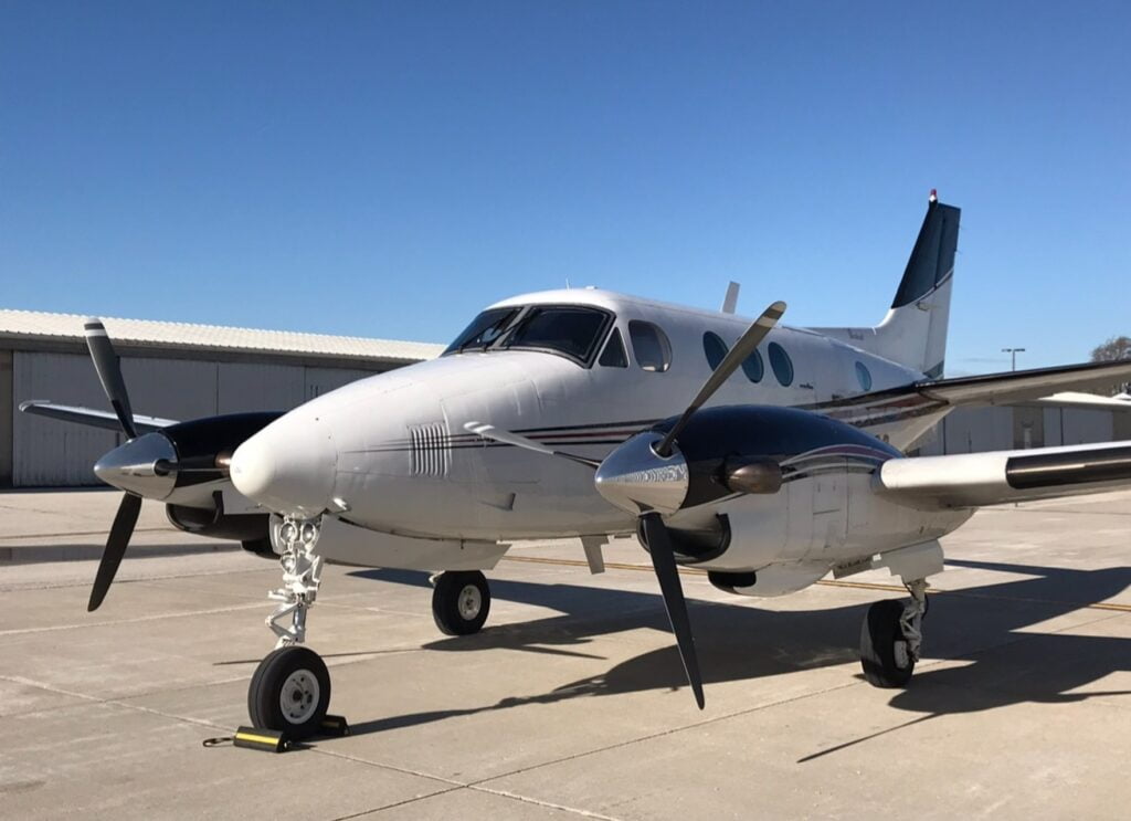 Front angle of the C90 airplane